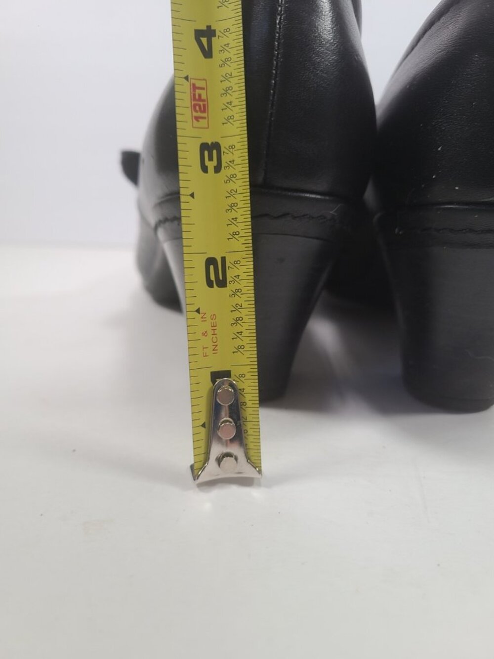 Rockport Cobb Hill Mary Jane Salma Black Leather 8.5M Heeled Shoe Hook Loop - Picture 7 of 11
